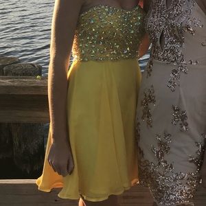 Yellow Jovani Homecoming dress